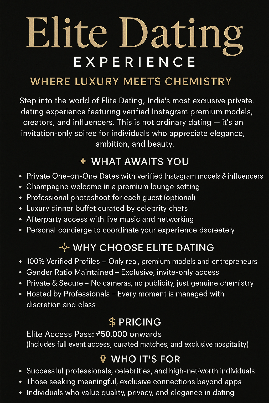 💎 Elite Dating Experience — Where Luxury Meets Chemistry(Models)